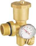 Auto Air Vent & Drain W. Pressure Gauge